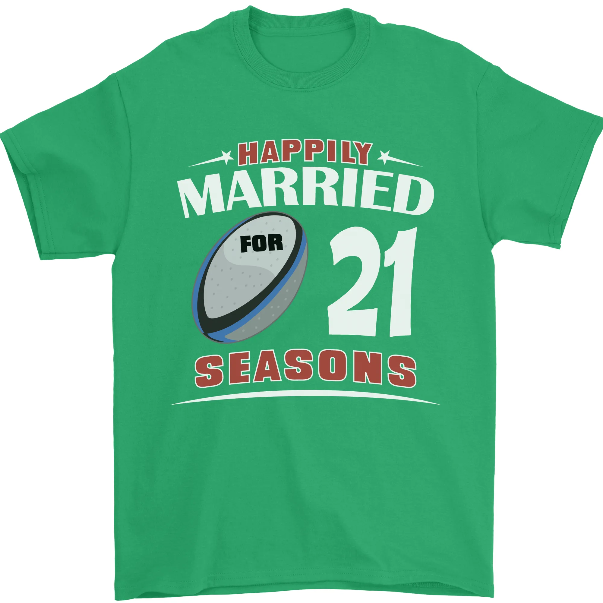 21 Year Wedding Anniversary 21st Rugby Mens T-Shirt 100% Cotton