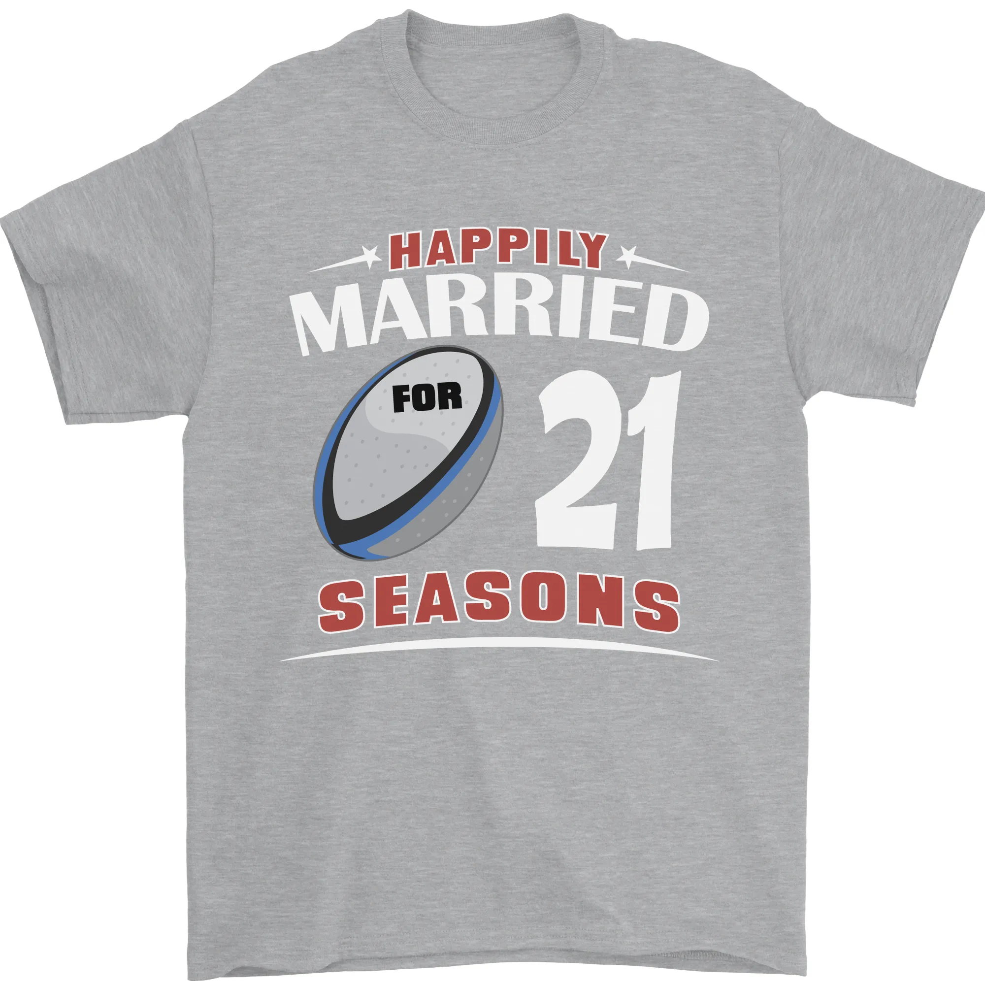 21 Year Wedding Anniversary 21st Rugby Mens T-Shirt 100% Cotton