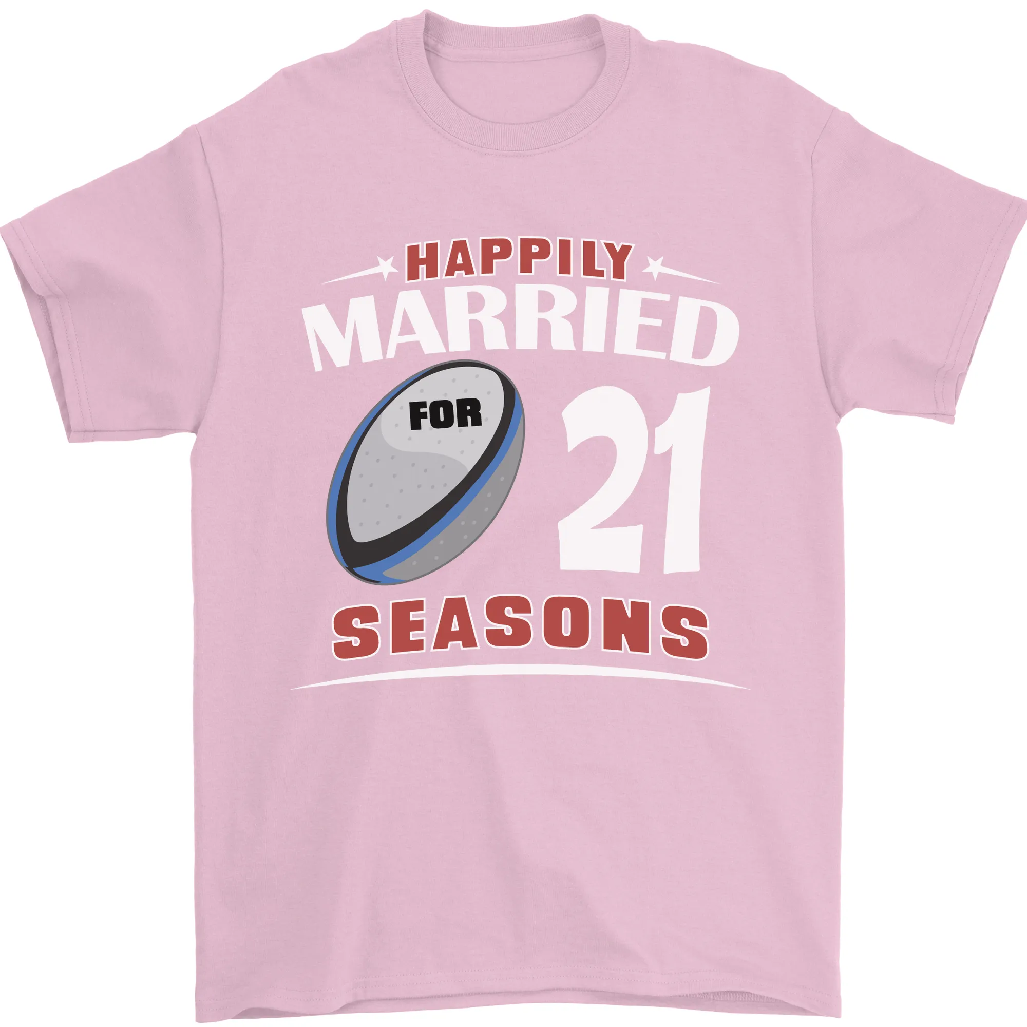 21 Year Wedding Anniversary 21st Rugby Mens T-Shirt 100% Cotton