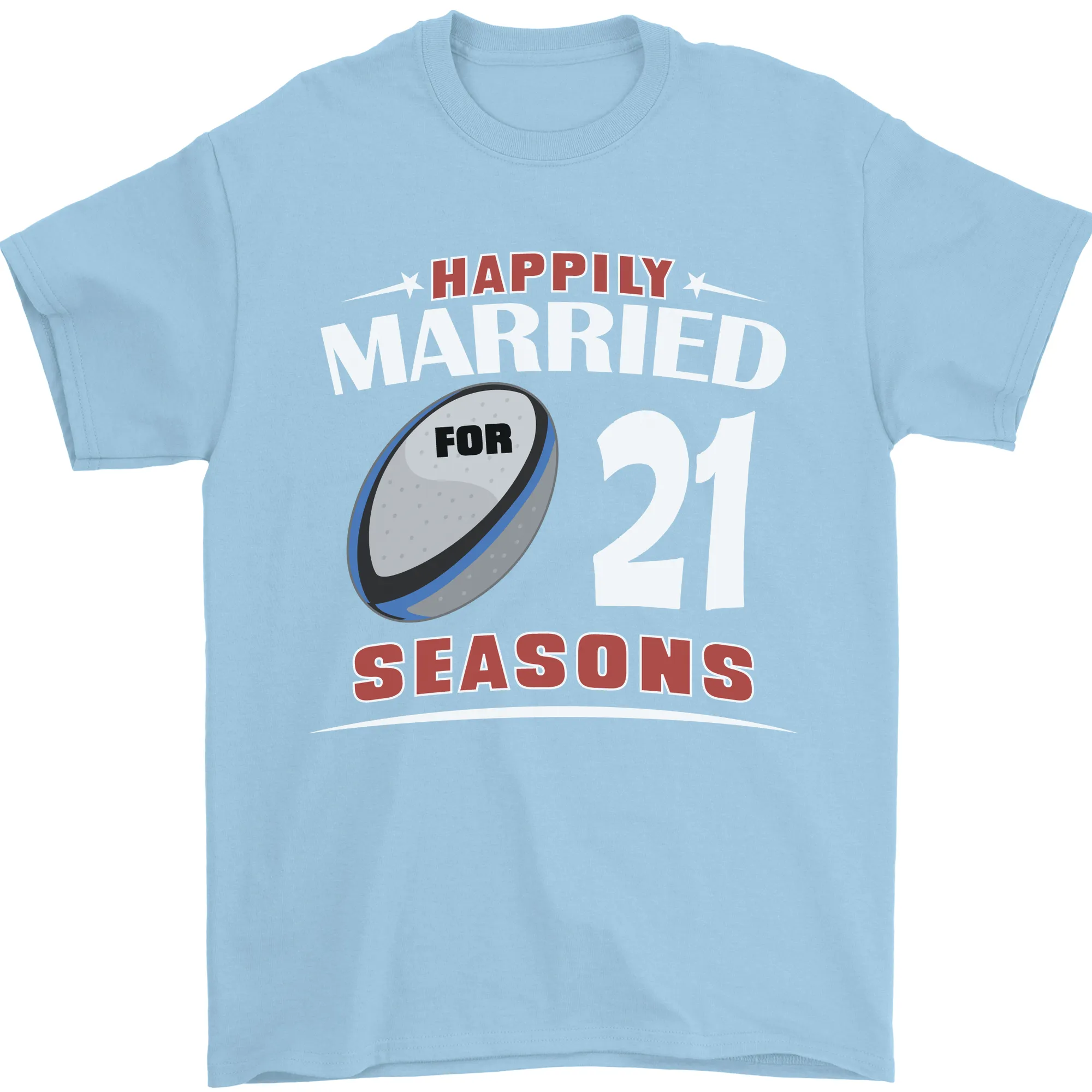 21 Year Wedding Anniversary 21st Rugby Mens T-Shirt 100% Cotton