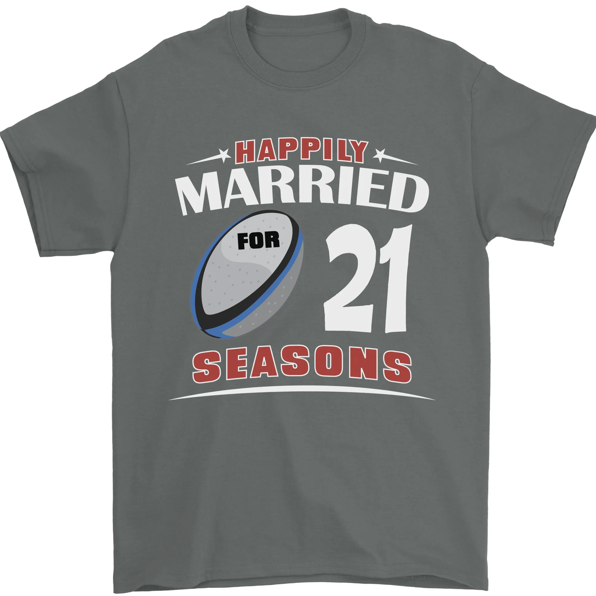 21 Year Wedding Anniversary 21st Rugby Mens T-Shirt 100% Cotton