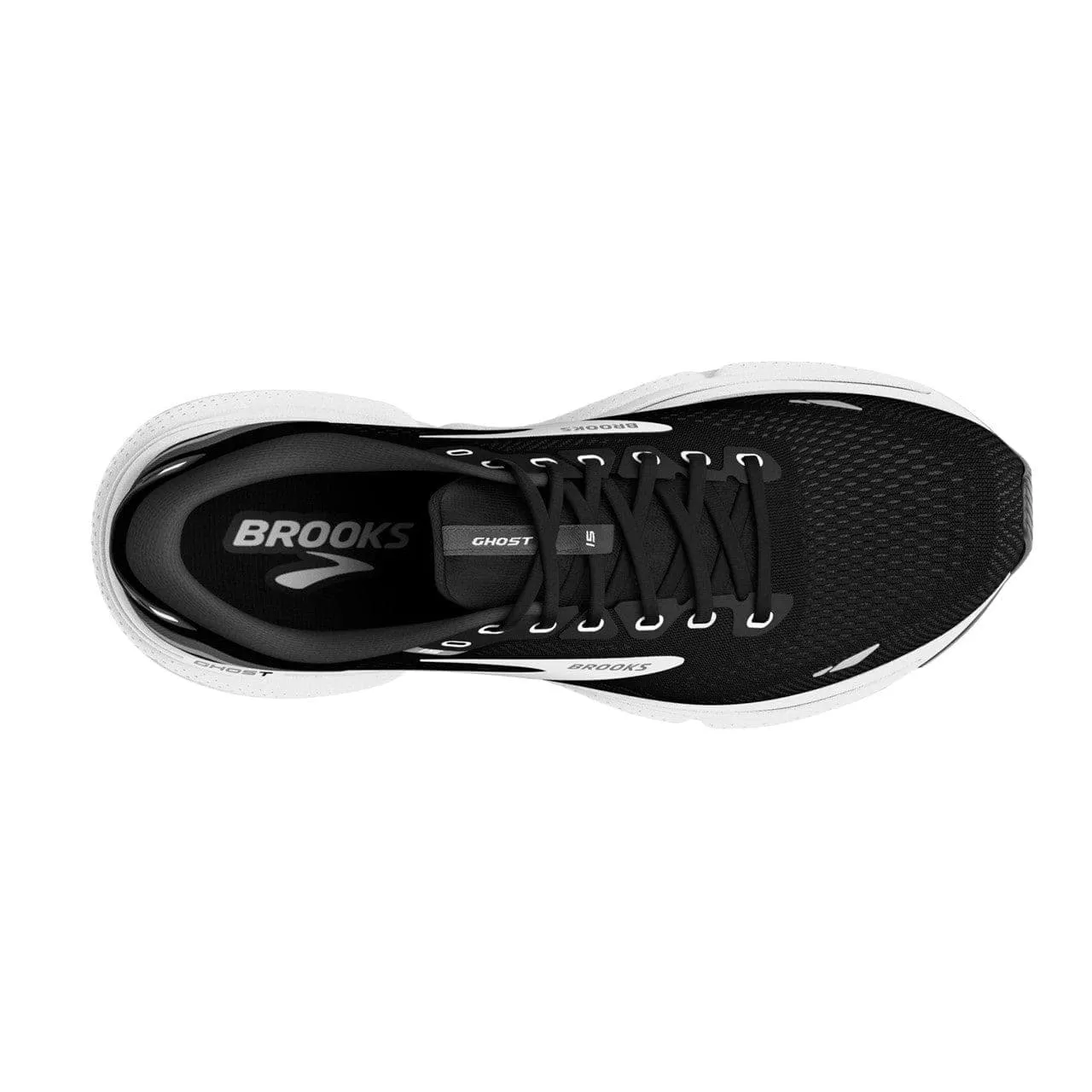 Brooks Ghost 15 (Mens) Wide - Black/Blackened Pearl/White