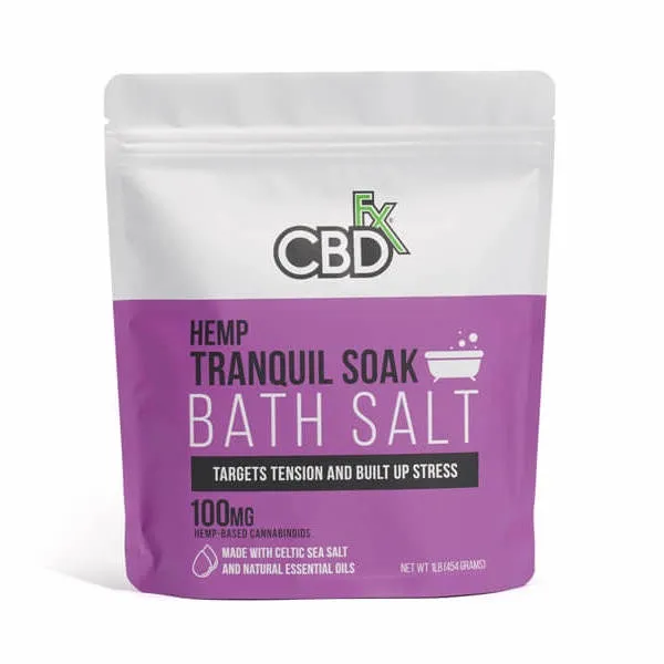 CBD Fx - 100mg Tranquil Soak Lavender Hemp - Bath Salt 454g