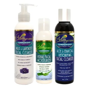 Complexions Facial Bundle with Aloe and Charcoal Detoxifying Cleanser