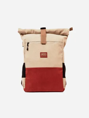 Everyday Vegan Hemp Backpack | Beige & Red