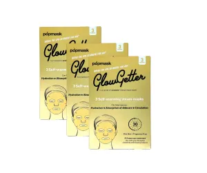 Glow Getter Full-Face Mask – MULTIPACK (9 Masks) | Self-Warming Facial Mask for De-Puffing, Stress Relief & Relaxation