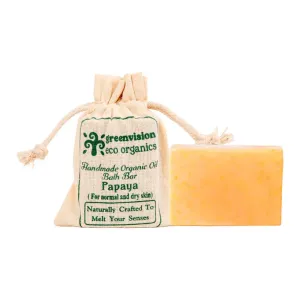 Handmade Organic Oil Bath Bar – Papaya (For Normal & dry Skin) 100 Gm - Pack Of 2