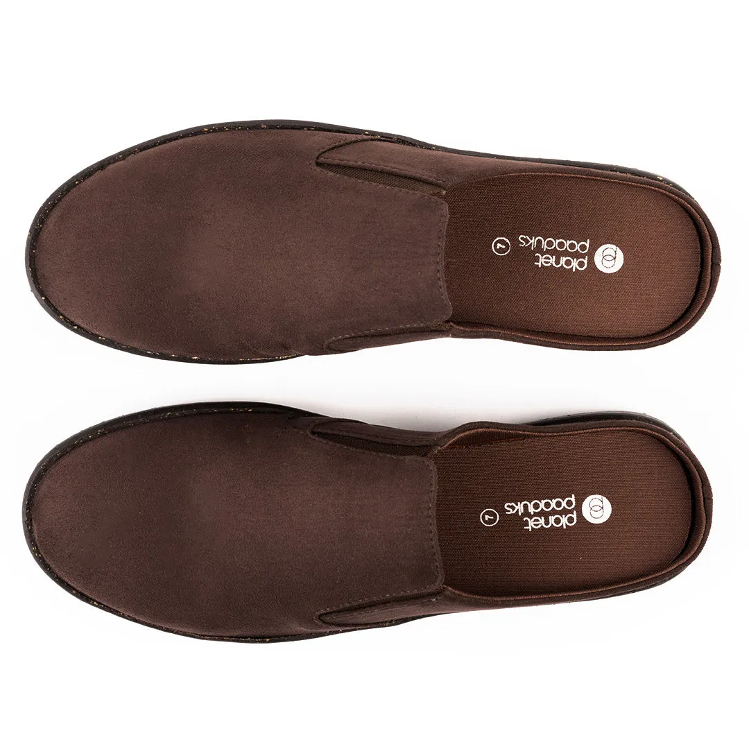 Nest Mules Vegan Suede Brown Men Slip-ons