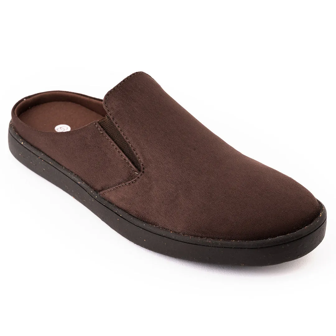 Nest Mules Vegan Suede Brown Men Slip-ons