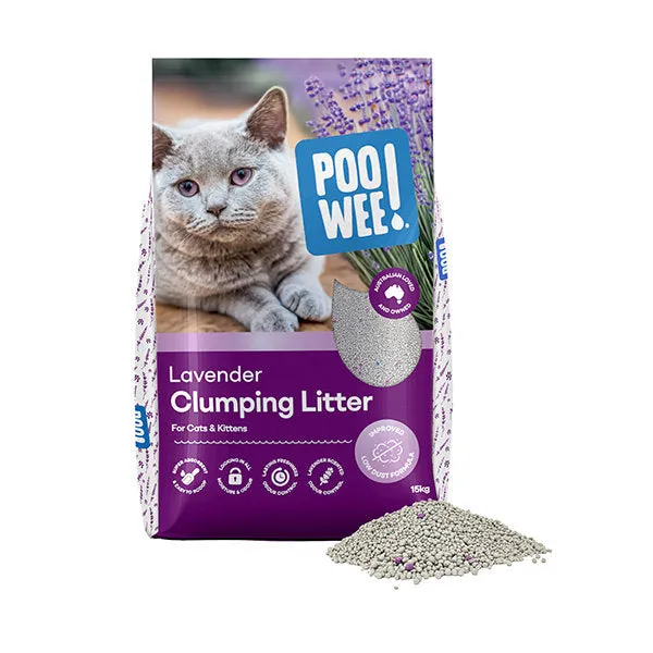 POOWEE Lavender Clumping Cat Litter 15kg