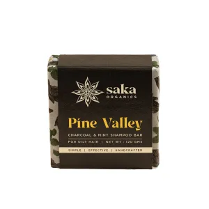 Saka - Pine Valley | Handmade Charcoal & Mint Shampoo Bar | Natural Hair Care for Oily Hair - 120gm