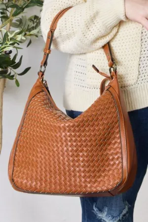 SHOMICO Weaved Vegan Leather Handbag